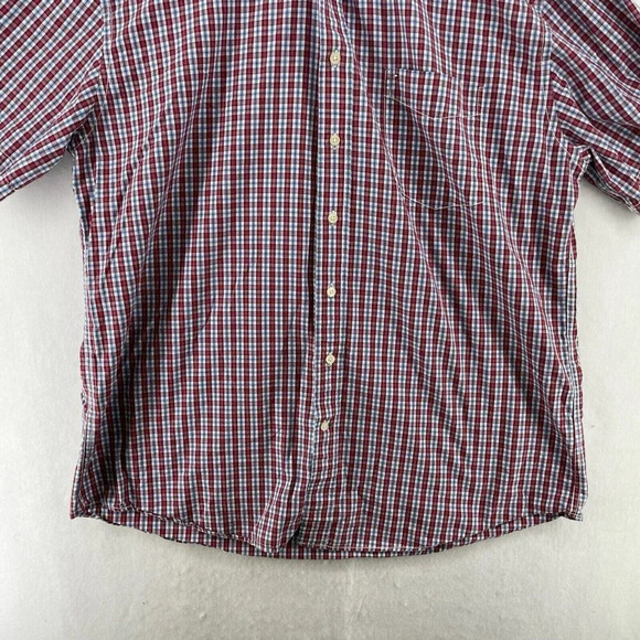 Tommy Hilfiger Button-Down Shirt Men's Sz XXL Red Blue Plaid Collared Pocket - Picture 7 of 10